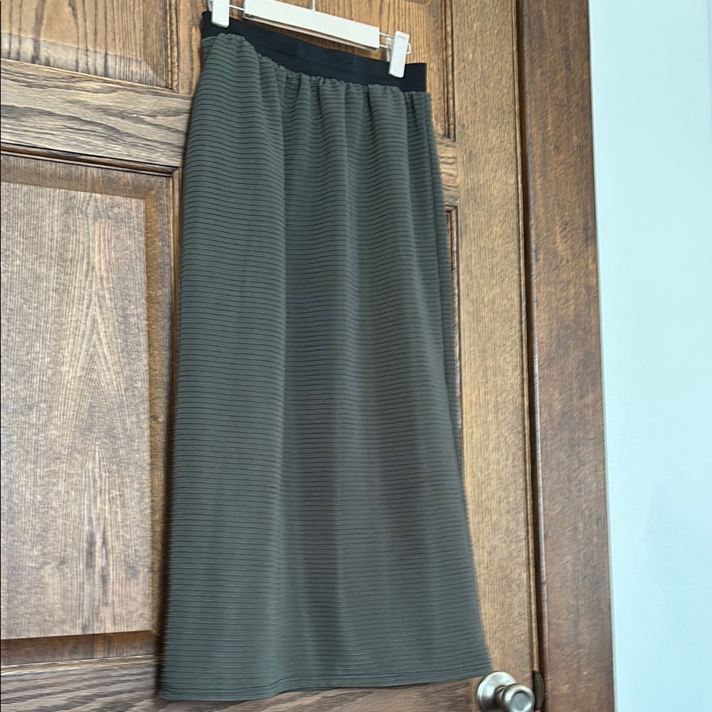 Not for sell! Sold in a trade!
Elegant Black and Green Striped Skirt